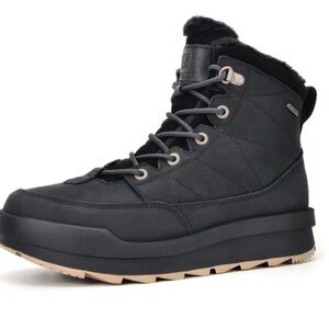 Women's Black Winter Boots with nubuck leather